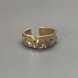 Y2K Vintage Gold Greek Face Ring – Adjustable Size, Unisex, Brand New
